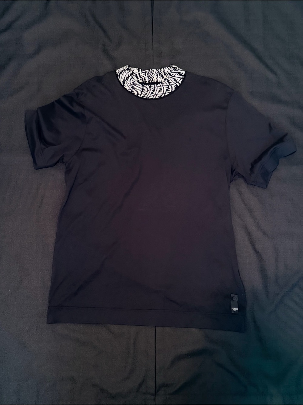 Fendi FF Vertigo Contrast Collar T-Shirt